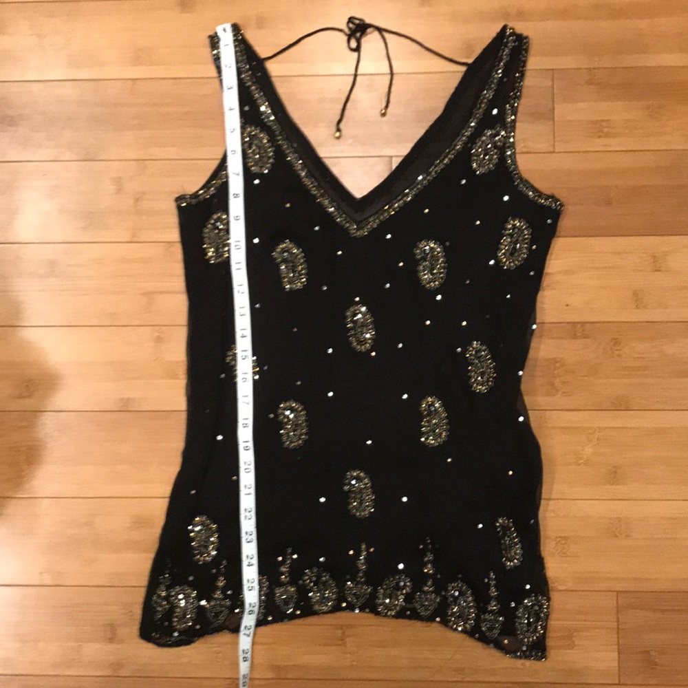 Free People style Sheer Sequins Embroidery Tunic - Picture 5 of 6